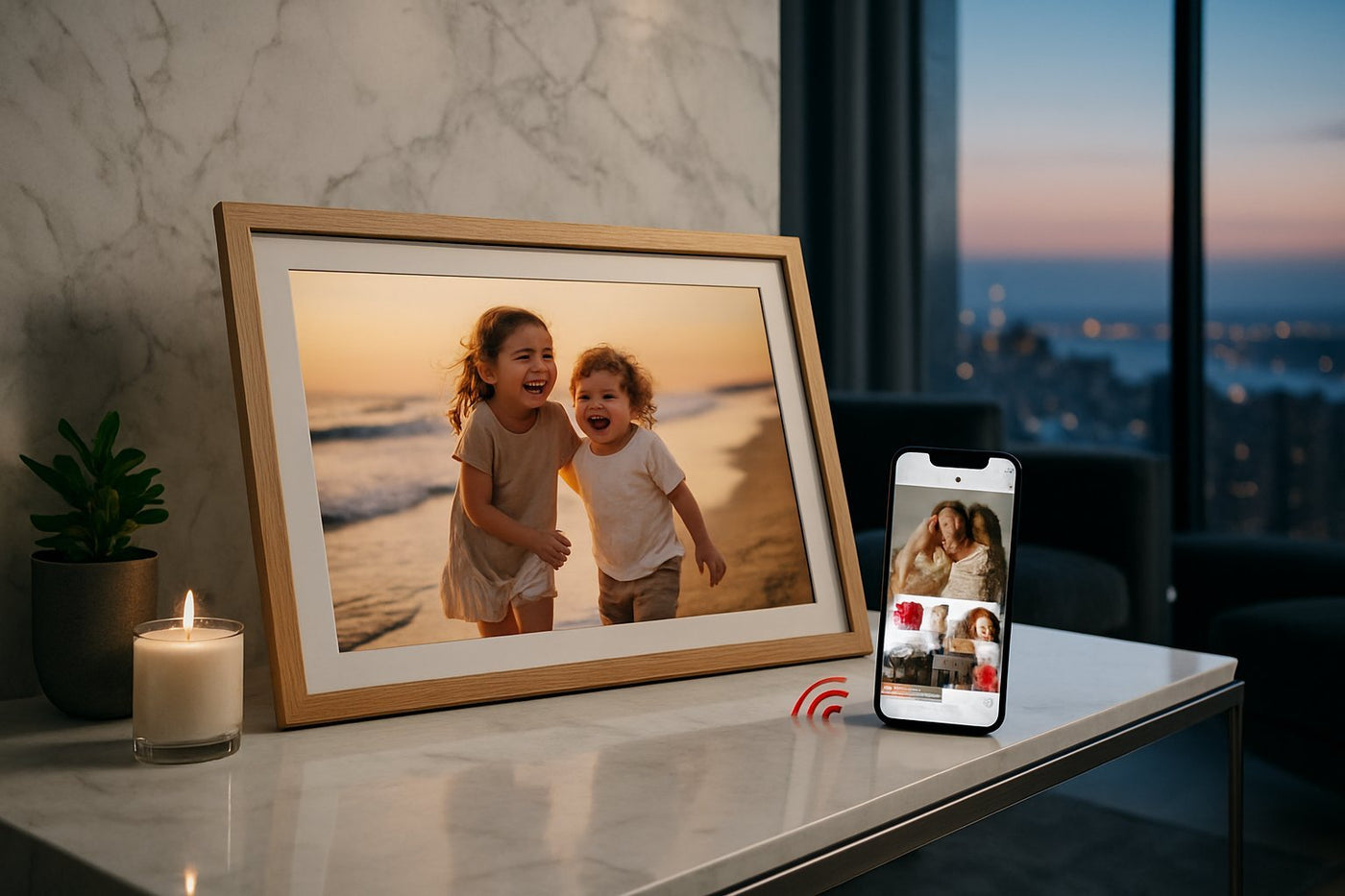 Digitaal fotolijstje op afstand: foto's versturen waar je ook bent - digitalefotolijst.nl
